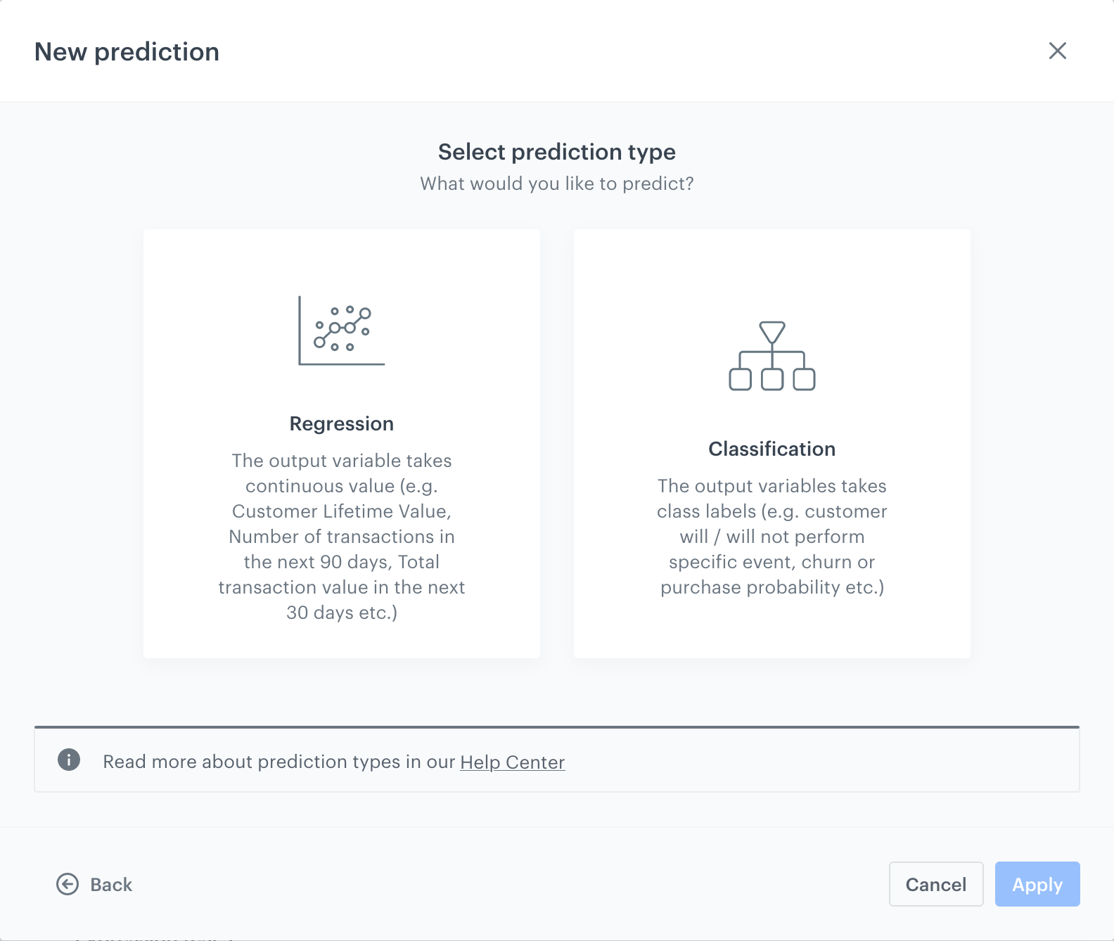 Prediction types