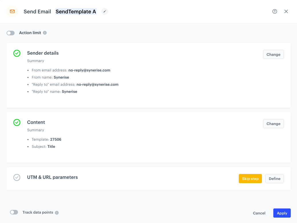 `Screenshot presenting Send Email node`